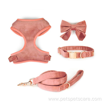 New-fashion Luxury Velvet Dog Harness Dog Leash